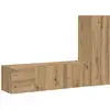 Image de Meubles Tv Muraux 3 Pcs Chêne Artisanal Bois D'ingénierie Vidaxl