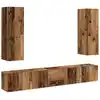 Image de Meubles Tv Muraux 5 Pcs Vieux Bois Bois D'ingénierie Vidaxl