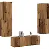 Image de Meubles Tv Muraux 3 Pcs Vieux Bois Bois D'ingénierie Vidaxl