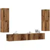 Image de Meubles Tv Muraux 4 Pcs Vieux Bois Bois D'ingénierie Vidaxl