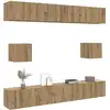 Image de Ensemble De Meuble Tv Mural 6 Pcs Chêne Artisanal Vidaxl