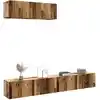 Image de Meubles Tv Muraux 3 Pcs Vieux Bois 100x30x30 Cm Bois Ingénierie Vidaxl