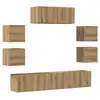Image de Vidaxl ensemble de meuble tv mural 7 pcs chêne artisanal