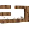 Image de Ensemble De Meuble Tv Mural 7 Pcs Vieux Bois Bois D'ingénierie Vidaxl