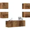 Image de Ensemble De Meuble Tv Mural 5 Pcs Vieux Bois Bois D'ingénierie Vidaxl