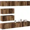 Image de Ensemble De Meuble Tv Mural 6 Pcs Vieux Bois Bois D'ingénierie Vidaxl