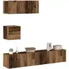 Image de Ensemble De Meuble Tv Mural 4 Pcs Vieux Bois Bois D'ingénierie Vidaxl