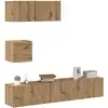Image de Ensemble De Meuble Tv Mural 4 Pcs Chêne Artisanal Vidaxl