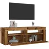 Image de Tables De Chevet 2 Pcs Avec Led Vieux Bois 60x35x40 Cm Vidaxl