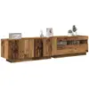 Image de Meuble Tv Avec Lumières Led Chêne Artisanal Bois D'ingénierie Vidaxl