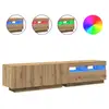 Image de Vidaxl meuble tv avec lumières led chêne artisanal bois d'ingénierie