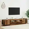 Image de Meuble Tv Avec Lumières Led Vieux Bois Bois D'ingénierie Vidaxl
