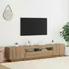 Image de Meuble Tv Avec Lumières Led Chêne Artisanal Bois D'ingénierie Vidaxl