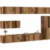 Image de Ensemble De Meuble Tv Mural 7 Pcs Vieux Bois Bois D'ingénierie Vidaxl