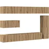 Image de Ensemble De Meuble Tv Mural 7 Pcs Chêne Artisanal Vidaxl