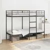 Image de vidaXL Lit superposé sans matelas noir 75x190 cm acier cadre de lit sommier meuble de chambre lit mezzanine cadre de 42000319