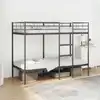 Image de Lit Superposé Sans Matelas Noir 90x190 Cm Acier Vidaxl