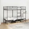 Image de VidaXL Lit superposé sans matelas noir 90x190 cm acier cadre de lit sommier meuble de chambre lit mezzanine cadre de 42000321