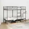 Image de Lit Superposé Sans Matelas Noir 100x190 Cm Acier Vidaxl