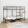Image de VidaXL Lit superposé sans matelas noir 100x190 cm acier cadre de lit sommier meuble de chambre lit mezzanine cadre de 42000323