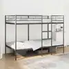 Image de Lit Superposé Sans Matelas Noir 100x200 Cm Acier Vidaxl