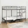 Image de vidaXL Lit superposé sans matelas noir 100x200 cm acier cadre de lit sommier meuble de chambre lit mezzanine cadre de 42000324