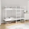 Image de vidaXL Lit superposé sans matelas blanc 75x190 cm acier cadre de lit sommier meuble de chambre lit mezzanine cadre de 42000326