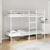 Image de VidaXL Lit superposé sans matelas blanc 90x190 cm acier cadre de lit sommier meuble de chambre lit mezzanine cadre de 42000328