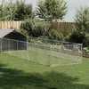 Image de vidaXL Niche dextérieur pour chien enclos 8x2x15 m acier galvanisé cage de chien dextérieur grande cage de chien niche
