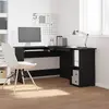 Image de Bureau D'angle Chêne Noir 120 X 140 X 75 Cm Bois D'ingénierie Vidaxl