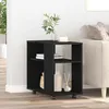 Image de Table dappoint 2 niveaux 70 x 35 x 60 cm en bois dingénierie noir avec 4 roulettes - VIDAXL