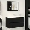 Image de Miroir De Salle De Bain Chêne Noir 60x10,5x45cm Bois Ingénierie Vidaxl
