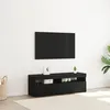 Image de Meuble TV avec LED Chêne Noir 120x35x40 cm Bois d ingénierie