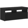 Image de Vidaxl meuble tv avec led chêne noir 90 x 35 x 40 cm bois d'ingénierie