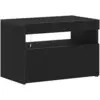 Image de Vidaxl meuble tv avec led chêne noir 60 x 35 x 40 cm bois d'ingénierie