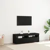 Image de Meuble TV - Chêne noir - 2 pcs - 150x60x50 cm - LED intégré - Design contemporain