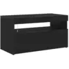 Image de Vidaxl meuble tv avec led chêne noir 75 x 35 x 40 cm bois d'ingénierie