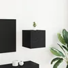 Image de Meuble TV mural - Chêne noir - 305x30x30 cm - 1 porte - Design contemporain