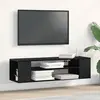 Image de Meuble Tv Chêne Noir 100 X 30 X 26,5 Cm Bois D'ingénierie Vidaxl