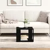 Image de Table basse - Chêne noir - 40x40x30 cm - Bois massif - Finition mate