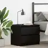 Image de Cabinet De Chevet Avec Tiroir Chêne Noir 50 X 40 X 43,5 Cm Vidaxl