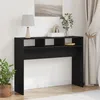 Image de Table console - Chêne Noir - 105x30x80 cm - Bois massif - Finition mate