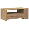 Image de Table basse moderne - vidaXL - 102x55x435 cm - Chêne artisanal - Bois dingénierie - Avec tiroir - 3 étagères