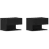 Image de Vidaxl cabinet de chevet avec tiroir 2 pcs chêne noir 46 x 30 x 30 cm