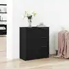 Image de Buffet Avec Tiroir Chêne Noir 60 X 30 X 70 Cm Bois D'ingénierie Vidaxl