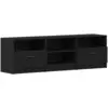 Image de Vidaxl meuble tv chêne noir 150 x 33,5 x 45 cm bois d'ingénierie