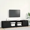 Image de Meuble Tv 2 Pc Chêne Noir Bois D'ingénierie Vidaxl