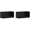 Image de Vidaxl meuble tv 2 pc chêne noir bois d'ingénierie