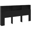 Image de Vidaxl cabinet de tête de lit chêne noir 200 x 19 x 103,5 cm