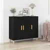 Image de Buffet Chêne Noir 90 X 34 X 80 Cm Bois D'ingénierie Vidaxl